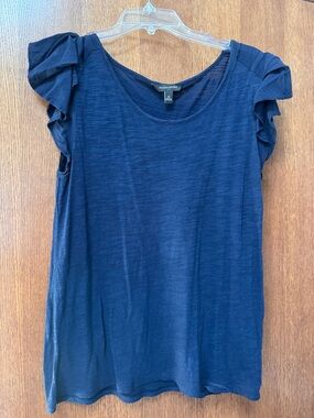 Banana Republic Navy Ruffle Sleeve Women's Top Size Medium